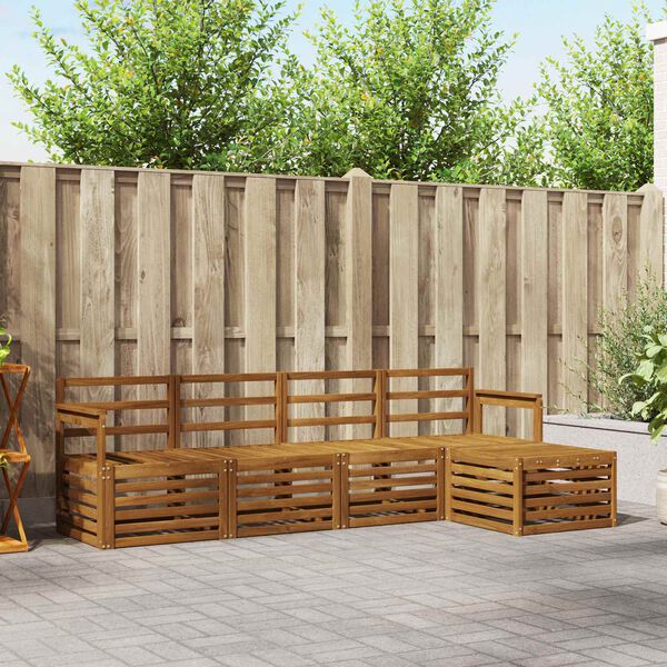 vidaXL Ensembles de canap&eacute;s 5 pcs Naturel Bois d'Acacia Massif