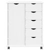 vidaXL Cabinet roulant Blanc 63,5 x 39 x 79 cm Bois de Pin Massif