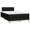 vidaXL Sommier &agrave; lattes de lit matelas et LED noir 120x190 cm tissu