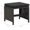 vidaXL Jeu de chaise et tabouret de jardin 4 pcs R&eacute;sine tress&eacute;e Noir