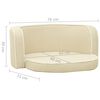 vidaXL Canap&eacute; pliable pour chien Cr&egrave;me 76x71x30 cm Coussin lavable