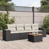 vidaXL Salon de jardin 5 pcs avec coussins noir r&eacute;sine tress&eacute;e