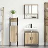 vidaXL Ensemble de mobilier de salle de bain avec &eacute;tag&egrave;re 3 pcs Marron