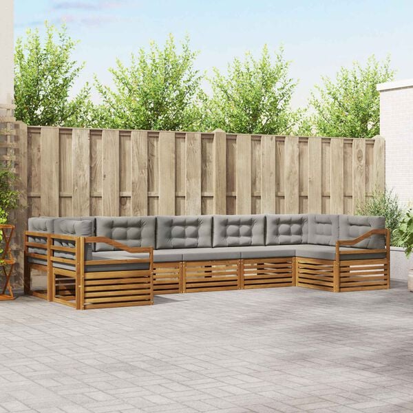 vidaXL Ensembles de canap&eacute;s avec coussin 7 pcs Gris Naturel et Clair