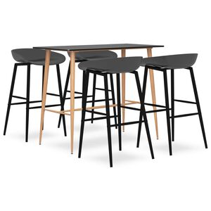 vidaXL Ensemble de bar 5 pcs Noir et gris