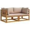 vidaXL 2 pc Canap&eacute; d'angle avec coussins 100 % polyester Acacia massif