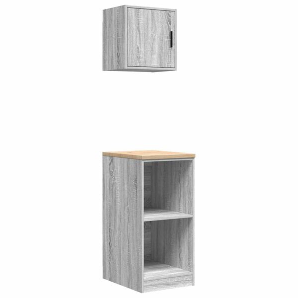 vidaXL Armoires de garage 2 pcs sonoma gris bois d'ingénierie