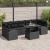 vidaXL Ensemble de canap&eacute; de jardin 8 pcs Noir Poly Rattan