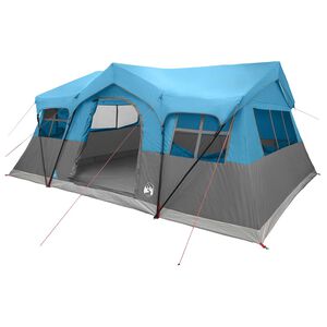 vidaXL Tente familiale 487 x 340 x 216 cm Bleu Polyester et Acier