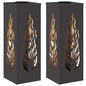 vidaXL Lumi&egrave;re de chemin LED solaire 2 pc Blanc chaud 18 x 18 x 50 cm
