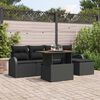 vidaXL Ensemble de canap&eacute; de jardin 6 pcs Noir Poly rotin