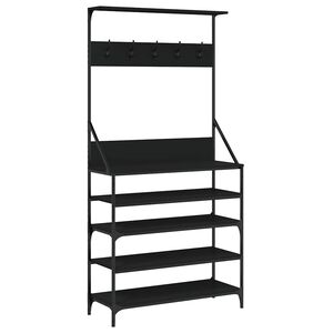 vidaXL Porte-v&ecirc;tements et rangement des chaussures noir 90x34x184 cm