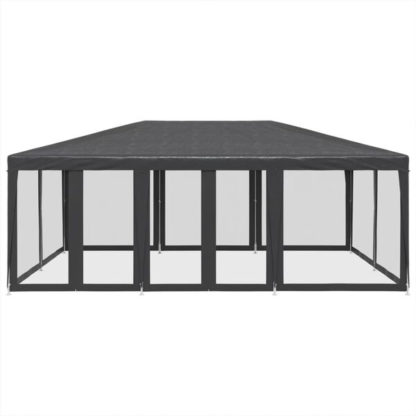 vidaXL Tente de f&ecirc;te avec 10 parois lat&eacute;rales maille anthracite 6x4 m
