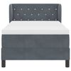 vidaXL Lit &agrave; ressorts avec matelas Gris fonc&eacute; 90 x 200 cm Velours