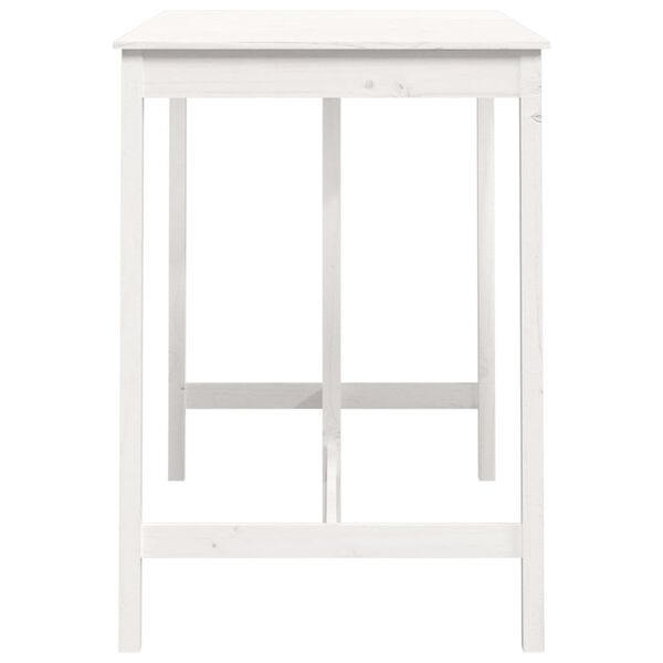 vidaXL Table de bar Blanc 140x80x110 cm Bois massif de pin