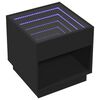 vidaXL Table basse avec LED infini noir 50x50x50 cm