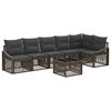 vidaXL Ensemble de canap&eacute; de jardin 7 pc Gris polyrotin
