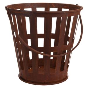 ProGarden Panier &agrave; feu avec poign&eacute;e M&eacute;tal Rouille