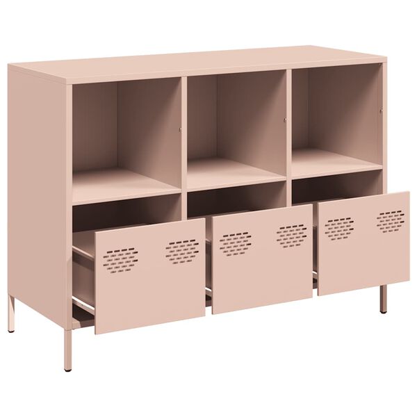 vidaXL Buffet rose 101,5x39x73,5 cm acier lamin&eacute; &agrave; froid