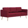 vidaXL Canap&eacute; &agrave; 3 places Tissu Rouge bordeaux