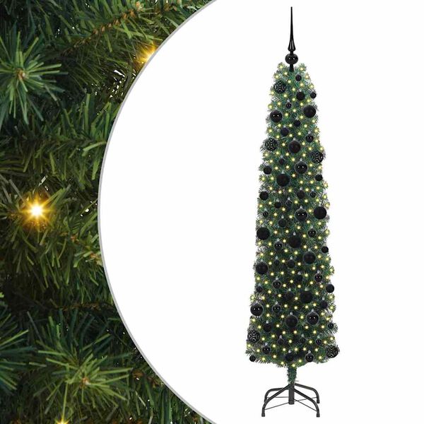 vidaXL Sapin de No&euml;l artificiel Vert 180 cm PVC et acier et plastique
