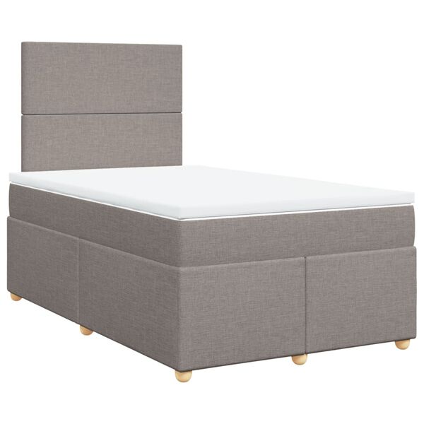 vidaXL Sommier &agrave; lattes de lit avec matelas taupe 120x190 cm tissu