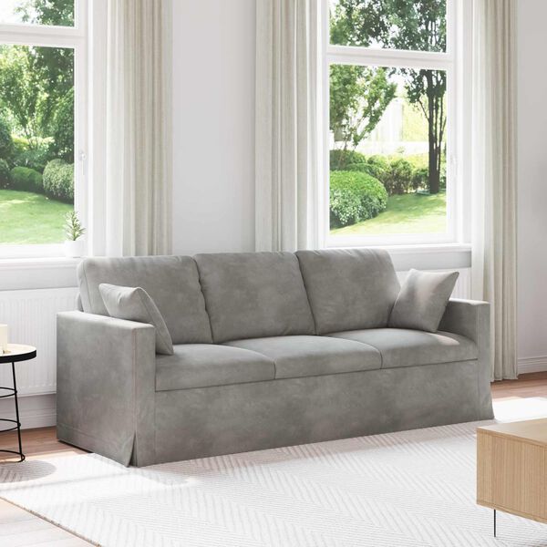 vidaXL Canap&eacute; Gris clair 198 x 78 x 80 cm Velours