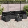 vidaXL Ensemble de canap&eacute; de jardin avec coussin 8 pcs Noir Poly rotin