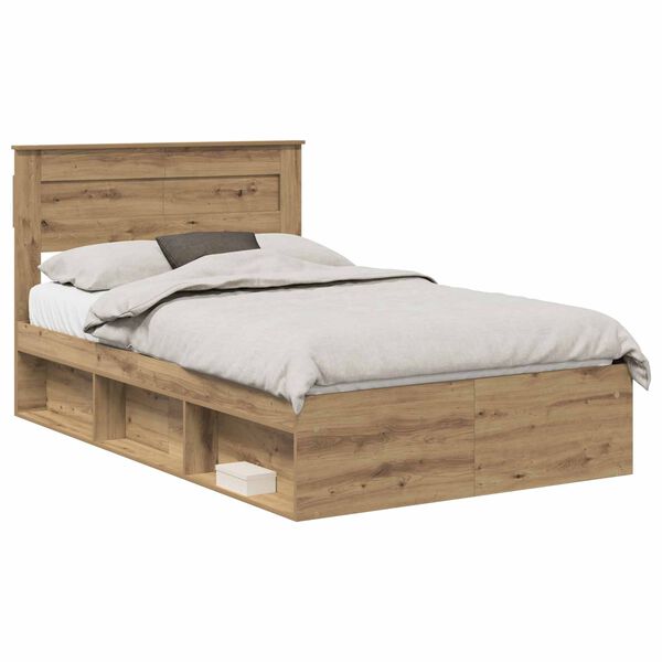 vidaXL Cadre de lit Ch&ecirc;ne artisan 120 x 190 cm Bois de pin massif