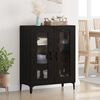 vidaXL Buffet Ch&ecirc;ne noir 69,5 x 34 x 90 cm Bois d'ing&eacute;nierie et fer