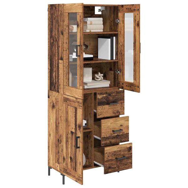 vidaXL Haut Armoire avec tiroir 2 pcs Bois ancien Bois d'ing&eacute;nierie