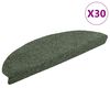 vidaXL Tapis d'escalier autocollants 30 pi&egrave;ces 65 x 21 x 4 cm Vert Demi-rond Grand