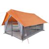 vidaXL Tente de camping 5 personnes gris et orange imperm&eacute;able