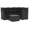 vidaXL Salon de jardin 5 pcs avec coussins noir r&eacute;sine tress&eacute;e