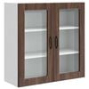 vidaXL Cabinet en verre mural PORTO Ch&ecirc;ne brun 80 x 31 x 80 cm