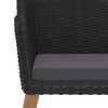 vidaXL Ensemble &agrave; manger de jardin avec coussins 7 pcs Noir