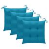 vidaXL Chaises de jardin lot de 4 avec coussins bleu clair Teck solide