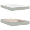 vidaXL Cadre de lit avec matelas avec matelas 2 pcs Gris clair Velours