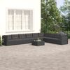 vidaXL Salon de jardin 9 pcs avec coussins Noir R&eacute;sine tress&eacute;e
