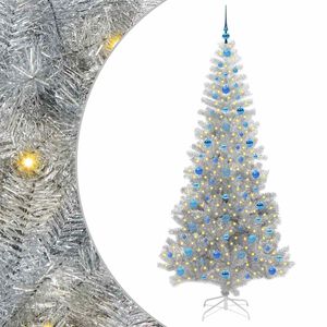 vidaXL Sapin de No&euml;l Argent 210 cm PET