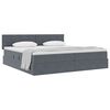 vidaXL Lit de Rangement avec matelas Gris fonc&eacute; 200 x 200 cm Velours
