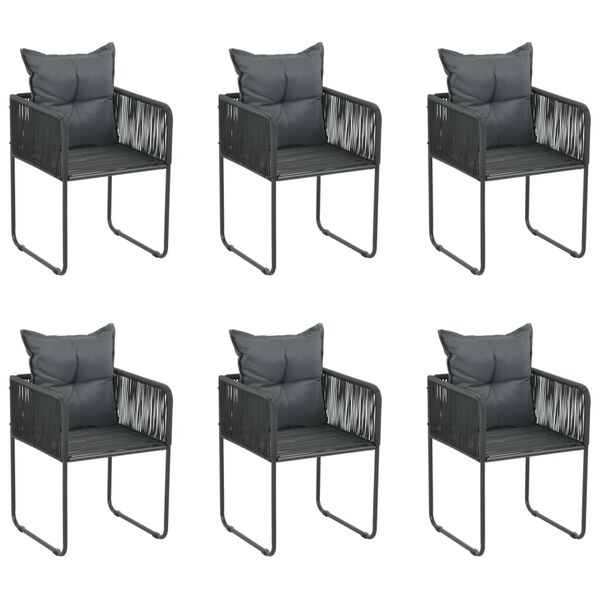 vidaXL Ensemble à manger de jardin 7 pcs Noir