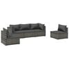 vidaXL Salon de jardin 5 pcs avec coussins R&eacute;sine tress&eacute;e Gris