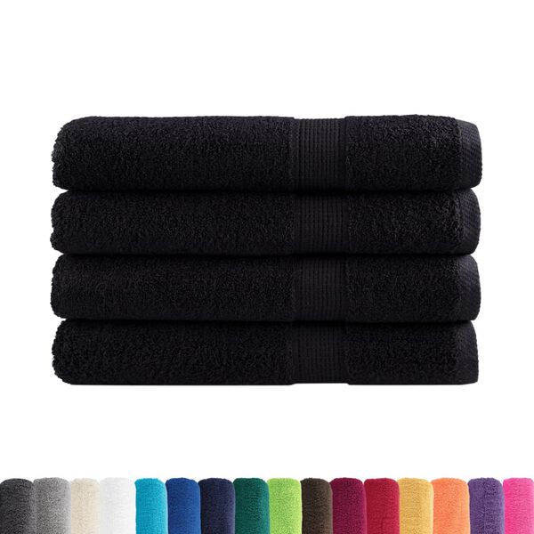 vidaXL Serviettes de sauna de qualit&eacute; sup&eacute;rieure SOLUND 4 pcs noir