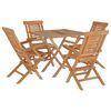 vidaXL Ensemble &agrave; manger de jardin 5 pcs Bois de teck massif