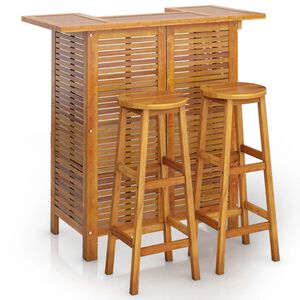 vidaXL Ensemble de bar de jardin 3 pcs Bois d'acacia solide