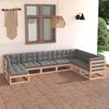 vidaXL Salon de jardin 8 pcs avec coussins Bois de pin massif