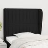 vidaXL T&ecirc;te de lit avec oreilles Noir 103x23x118/128 cm Tissu