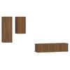 vidaXL Ensemble de meubles TV 4 pcs Ch&ecirc;ne marron Bois d'ing&eacute;nierie
