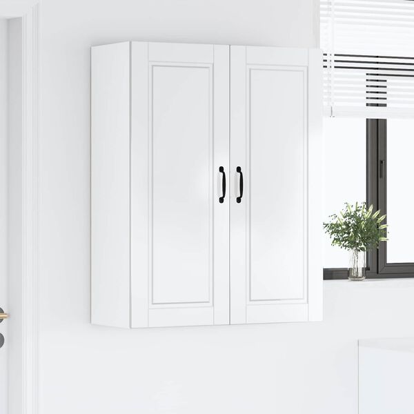 vidaXL Armoire de cuisine avec &eacute;tag&egrave;re Blanc brillant 80 x 31 x 100 cm